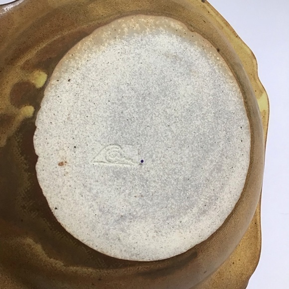 Studio Pottery SIGNED Fish Dish Plate Large Earth Tones Stoneware Florida Beach - Picture 3 of 14